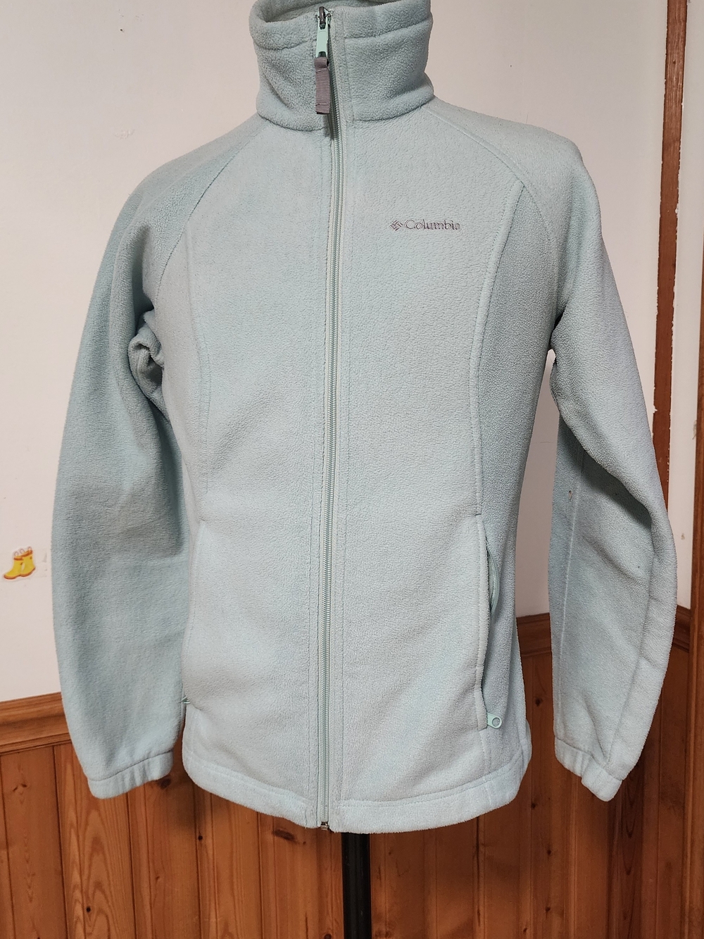 Columbia Women’s Light Blue Fleece Full Zip Jacket High Collar Zip Pockets
